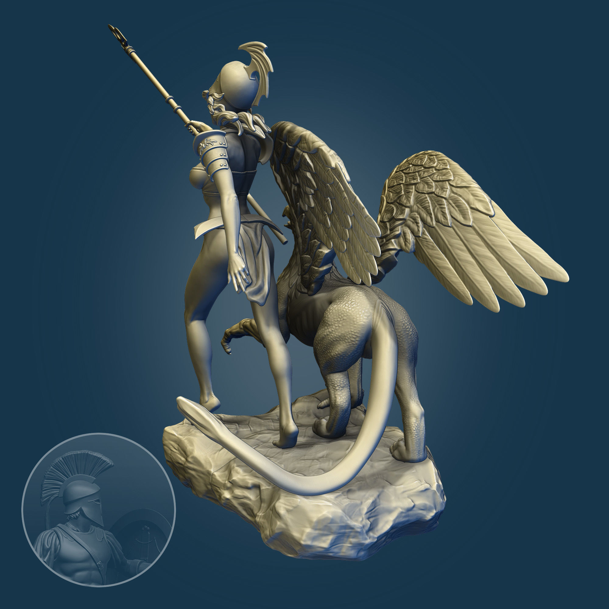 Griffin Queen 3D print model_6