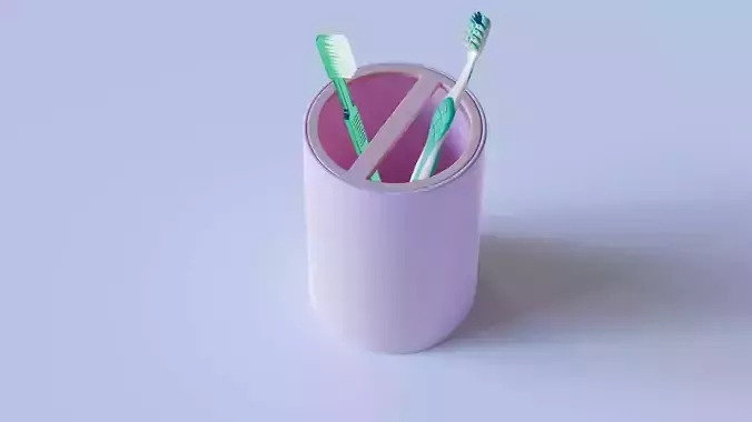 Cup holder for 2 toothbrushes