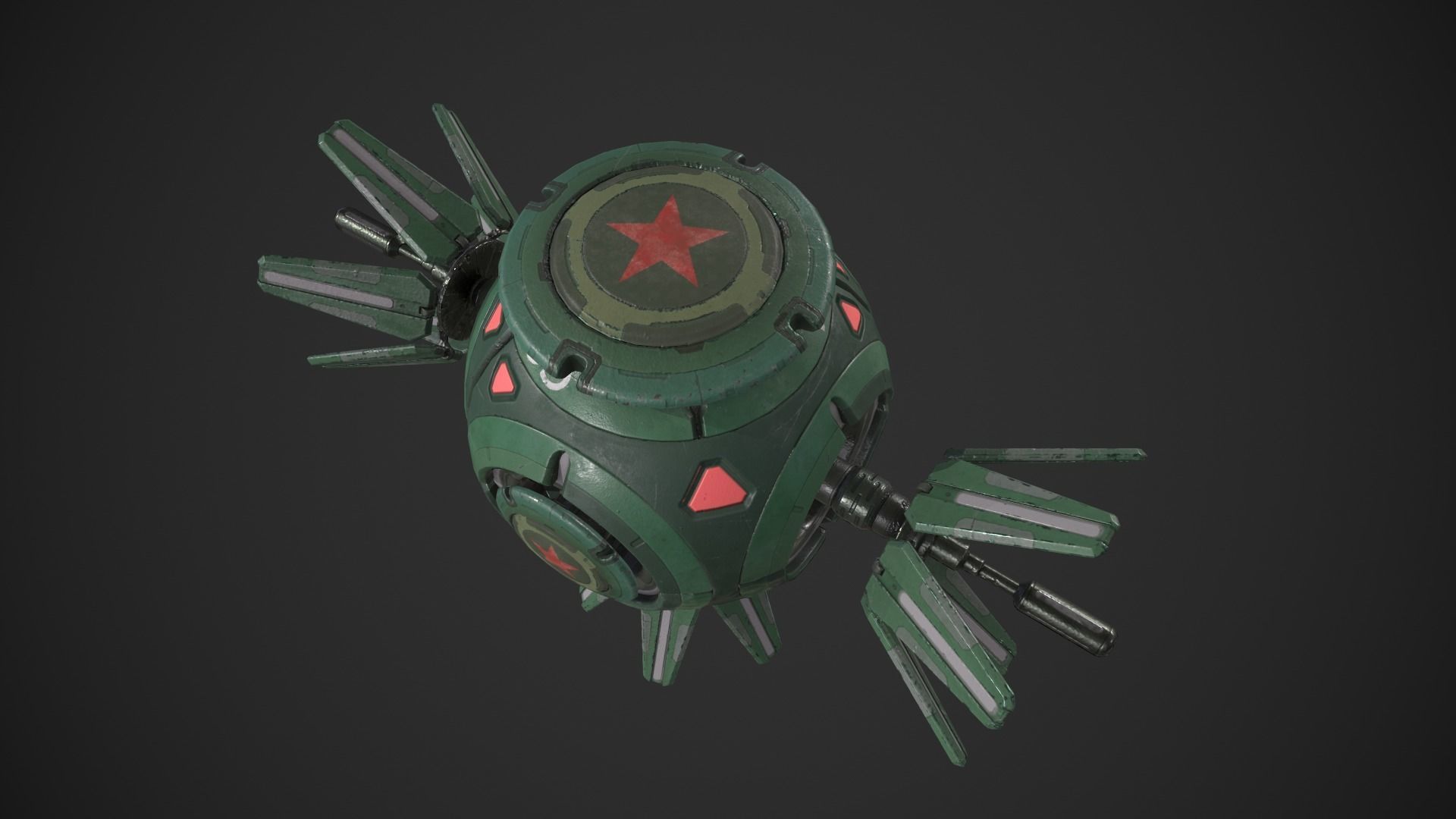 Soviet Space Drone Low-poly 3D model_3
