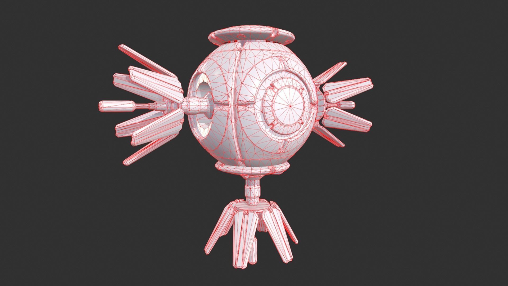 Soviet Space Drone Low-poly 3D model_2