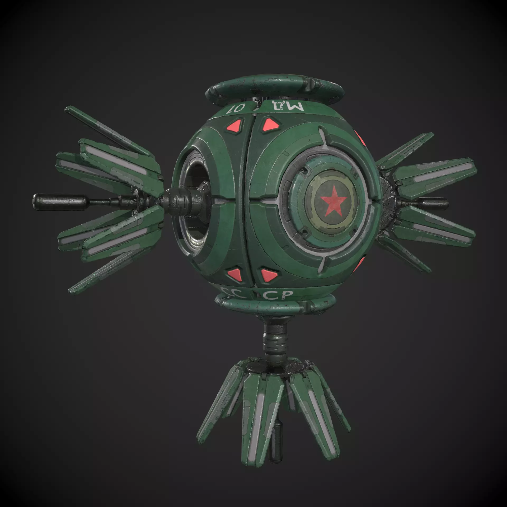 Soviet Space Drone Low-poly 3D model_0