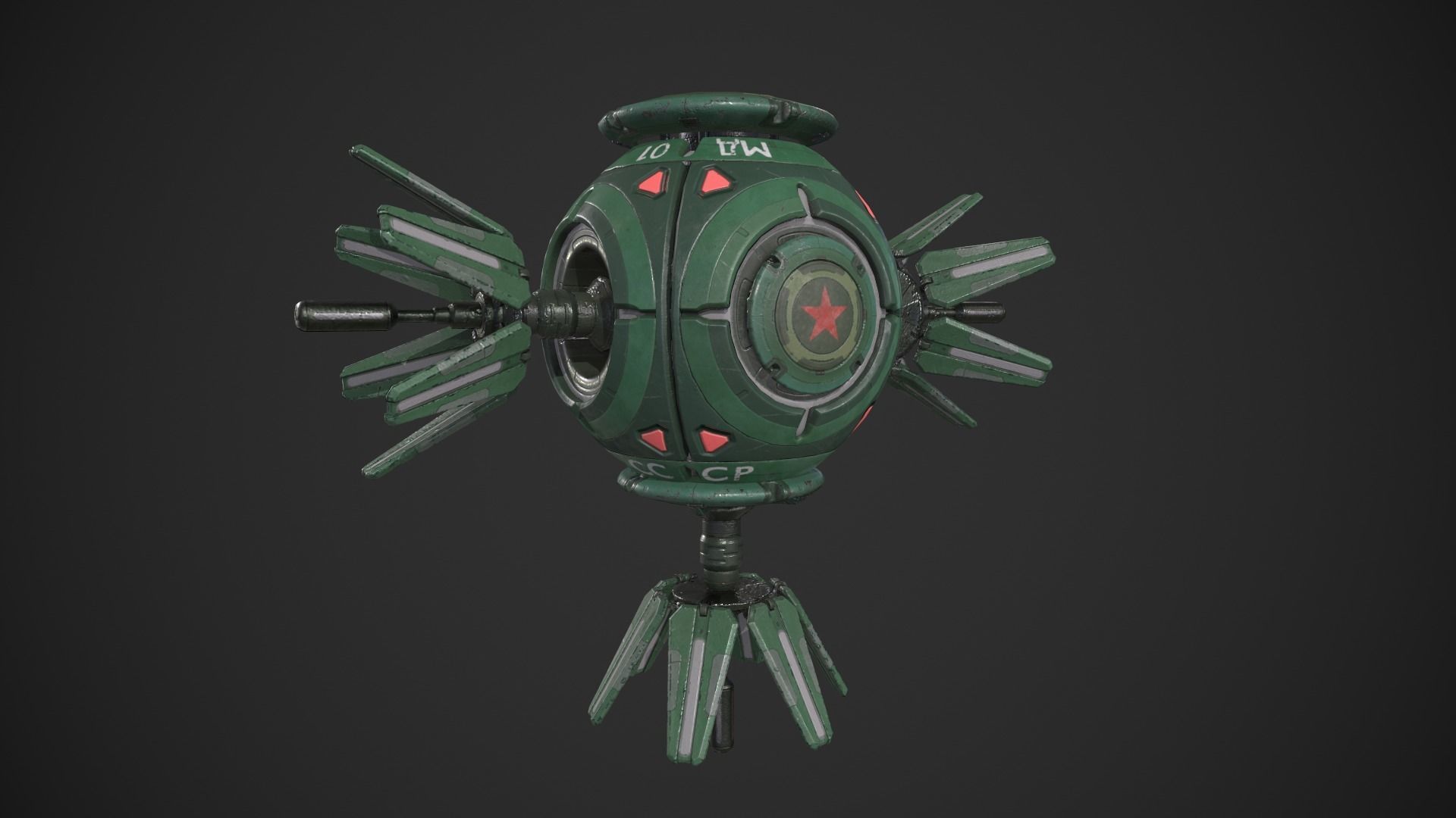Soviet Space Drone Low-poly 3D model_1