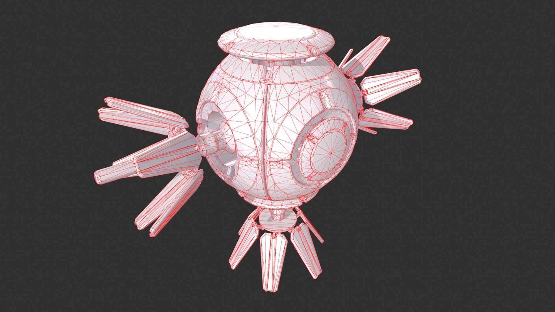 Soviet Space Drone Low-poly 3D model_6