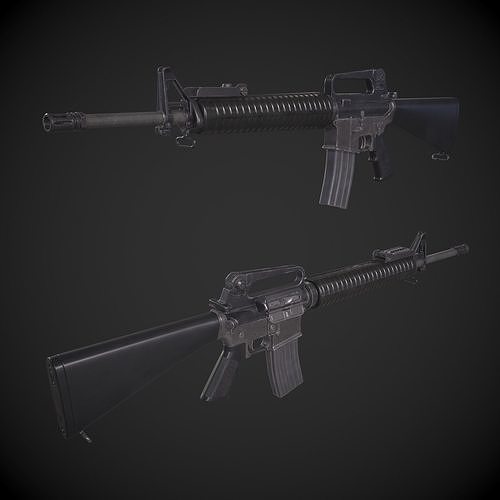 M16-A2 rifle Low-poly 3D model