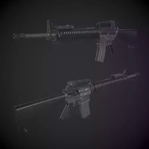 M16-A2 rifle Low-poly 3D model