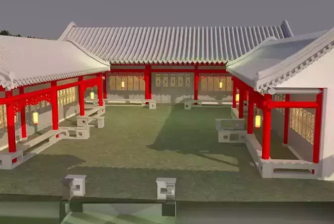 Chinese ancient courtyard  house