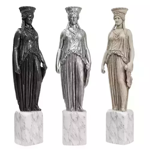 Caryatid of acropolis sculpture 3D model
