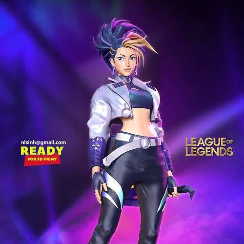 Akali - League of legends Fanart 3D print model