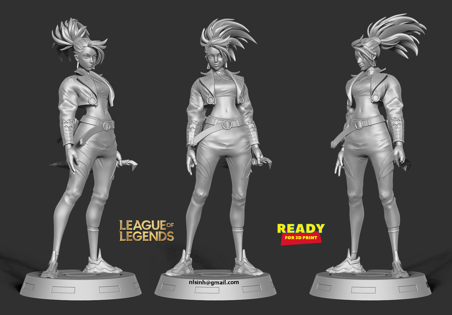 Akali - League of legends Fanart 3D print model_7