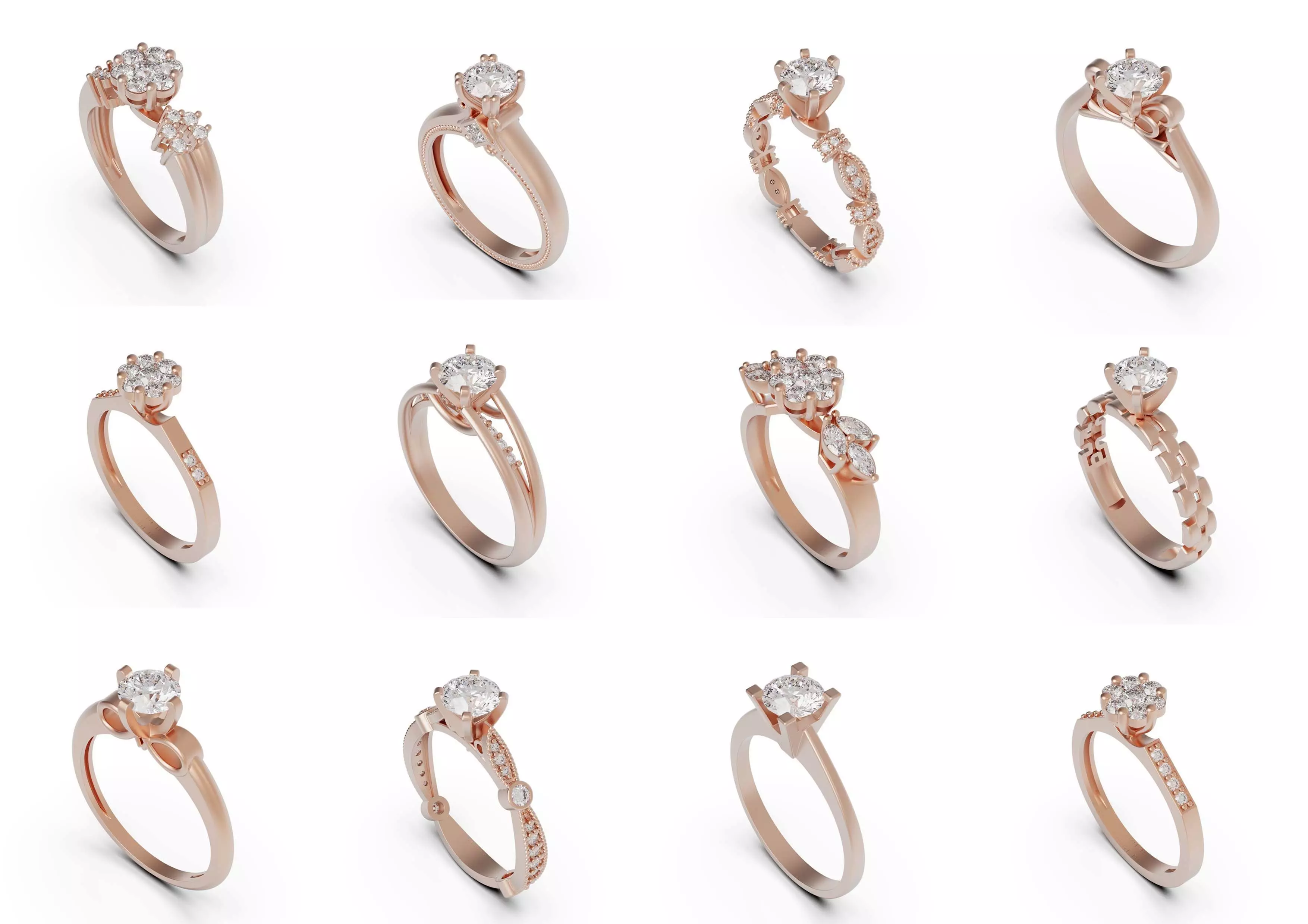 Collection of solitaire rings _0