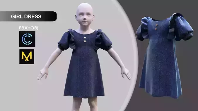 Girl Dress Marvelous Designer