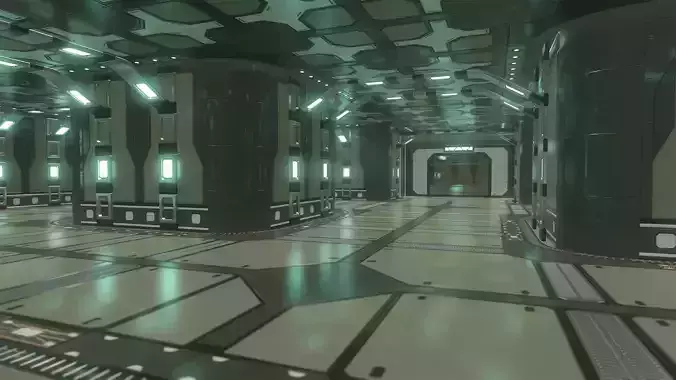 Lowpoly Scifi Modular Corridor 2