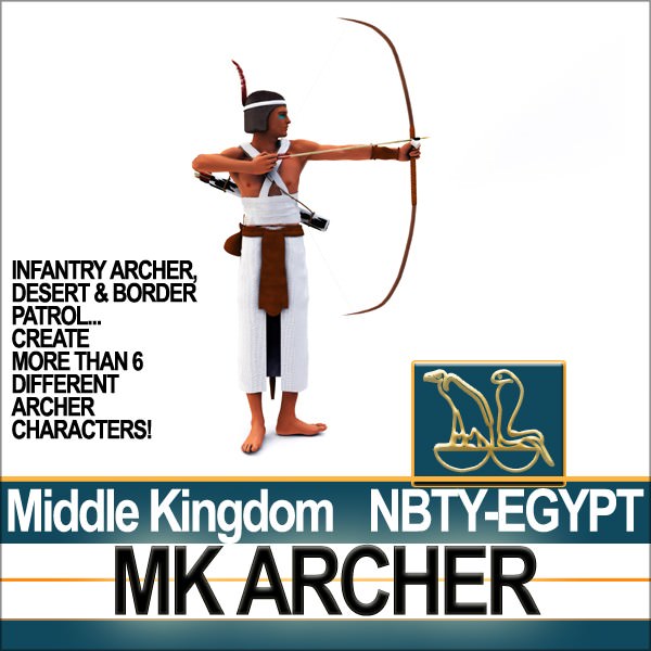 Ancient Egypt MK Archer Props Poser Daz 3D model_3