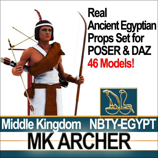 Ancient Egypt MK Archer Props Poser Daz 3D model_27