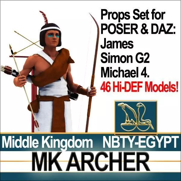 Ancient Egypt MK Archer Props Poser Daz 3D model_0