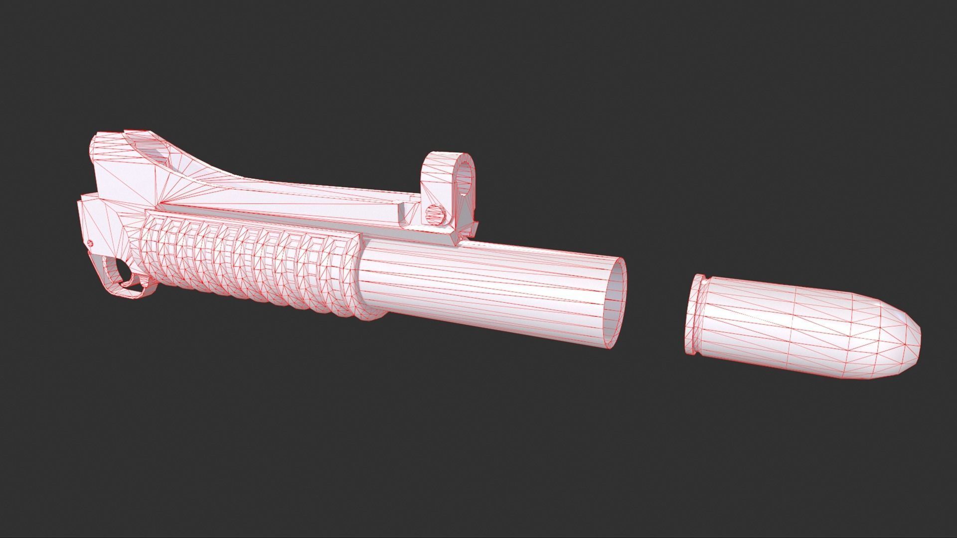 M203 Grenade Launcher Low-poly 3D model_2
