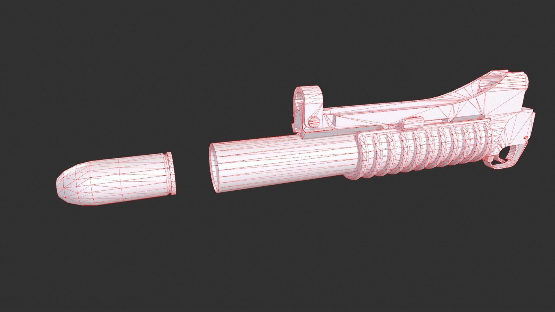 M203 Grenade Launcher Low-poly 3D model_4