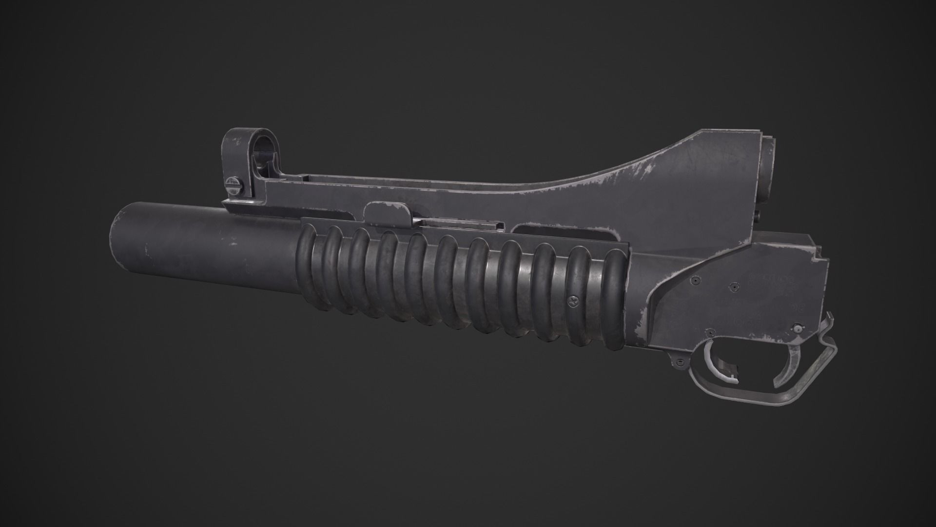 M203 Grenade Launcher Low-poly 3D model_7