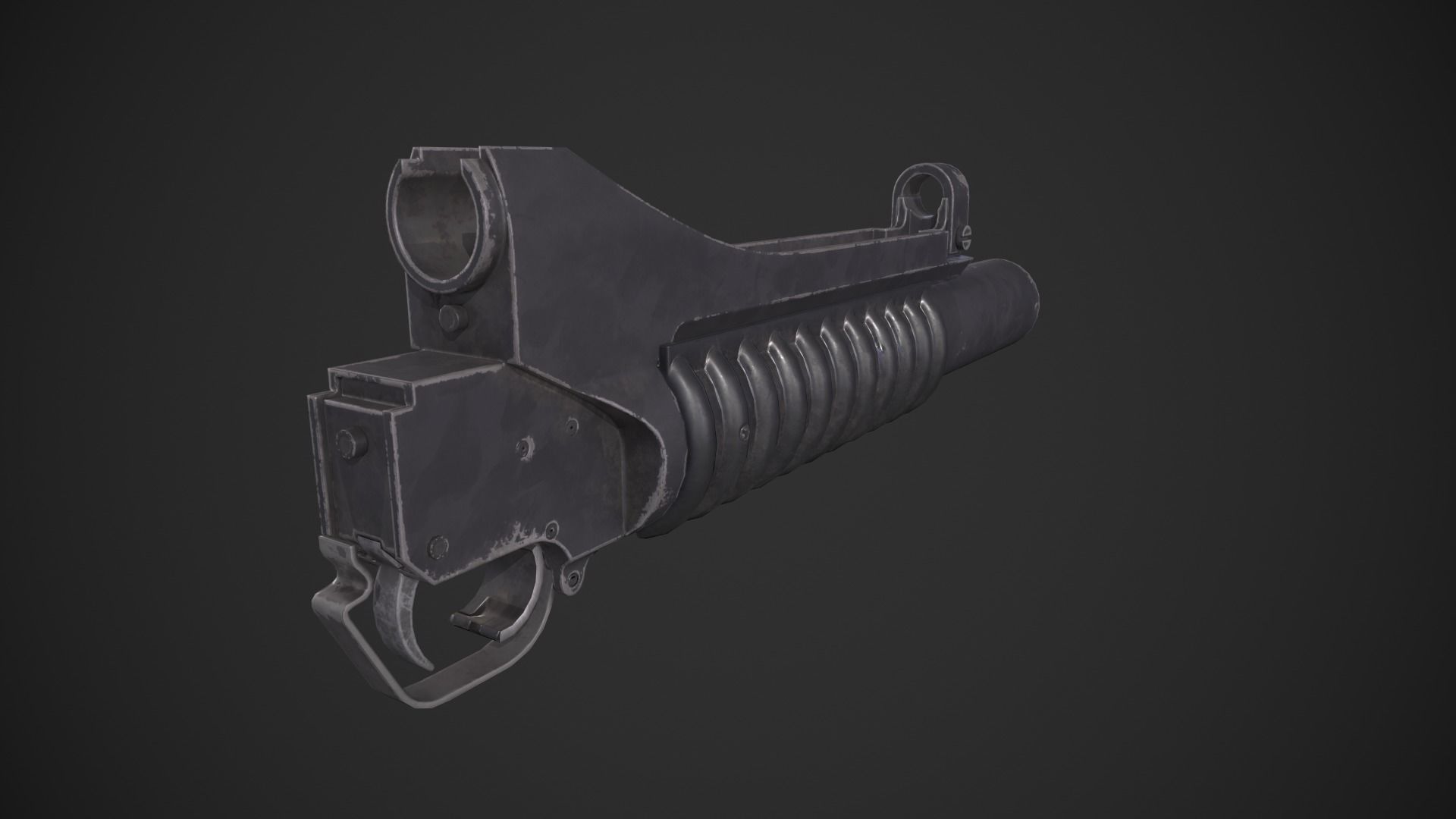 M203 Grenade Launcher Low-poly 3D model_9