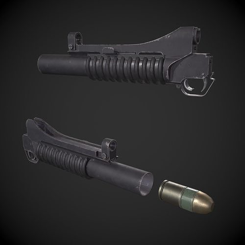 M203 Grenade Launcher Low-poly 3D model