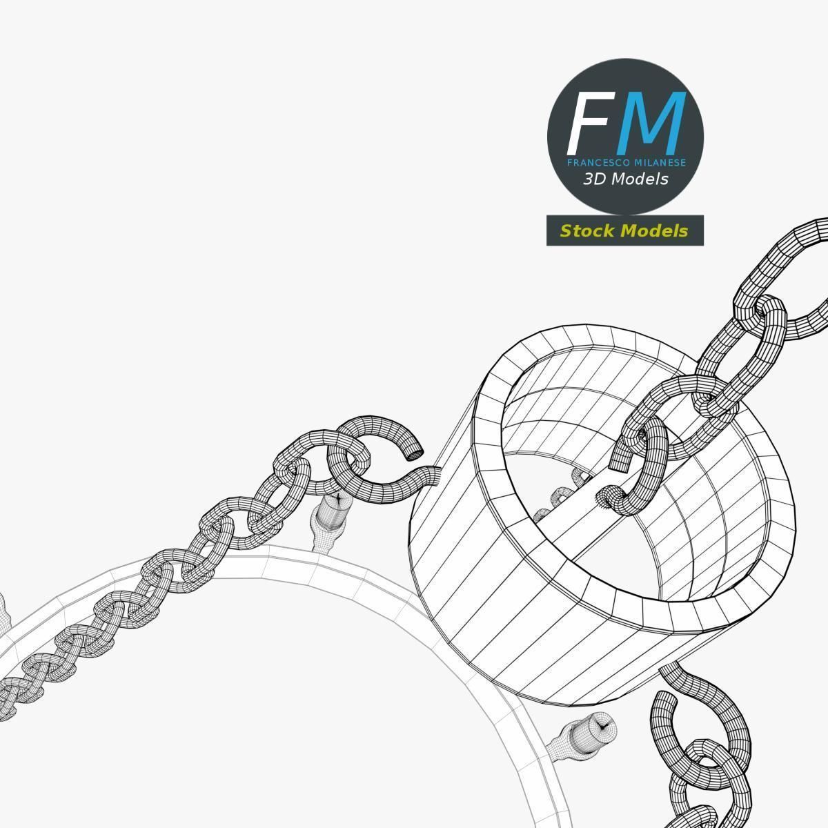 Medieval chandelier 1 3D model_8