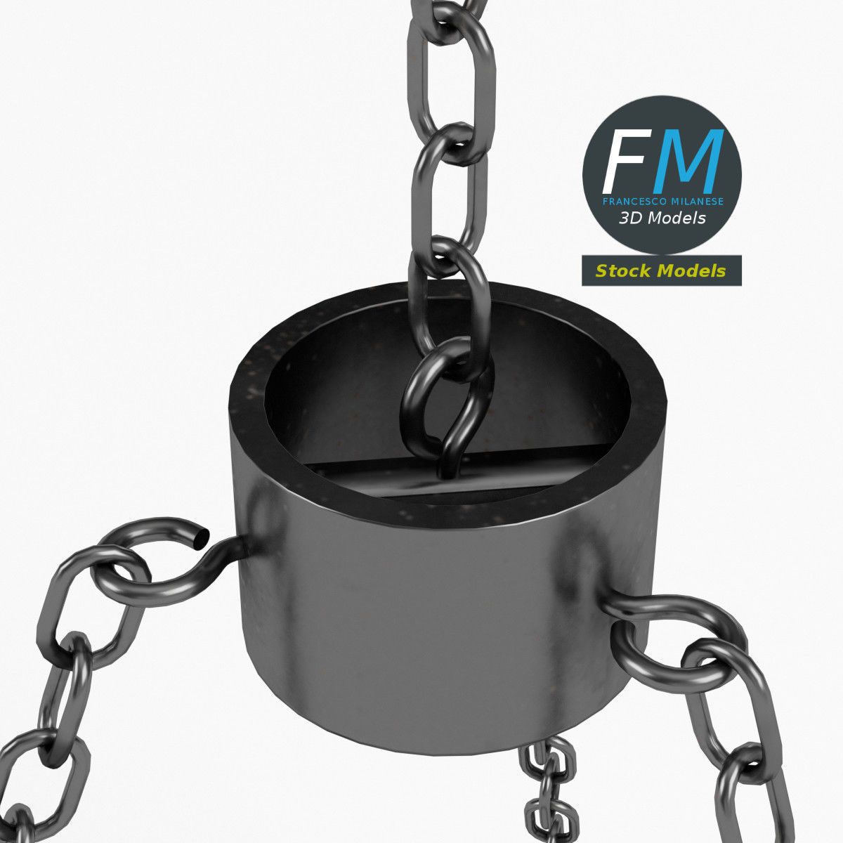 Medieval chandelier 1 3D model_4