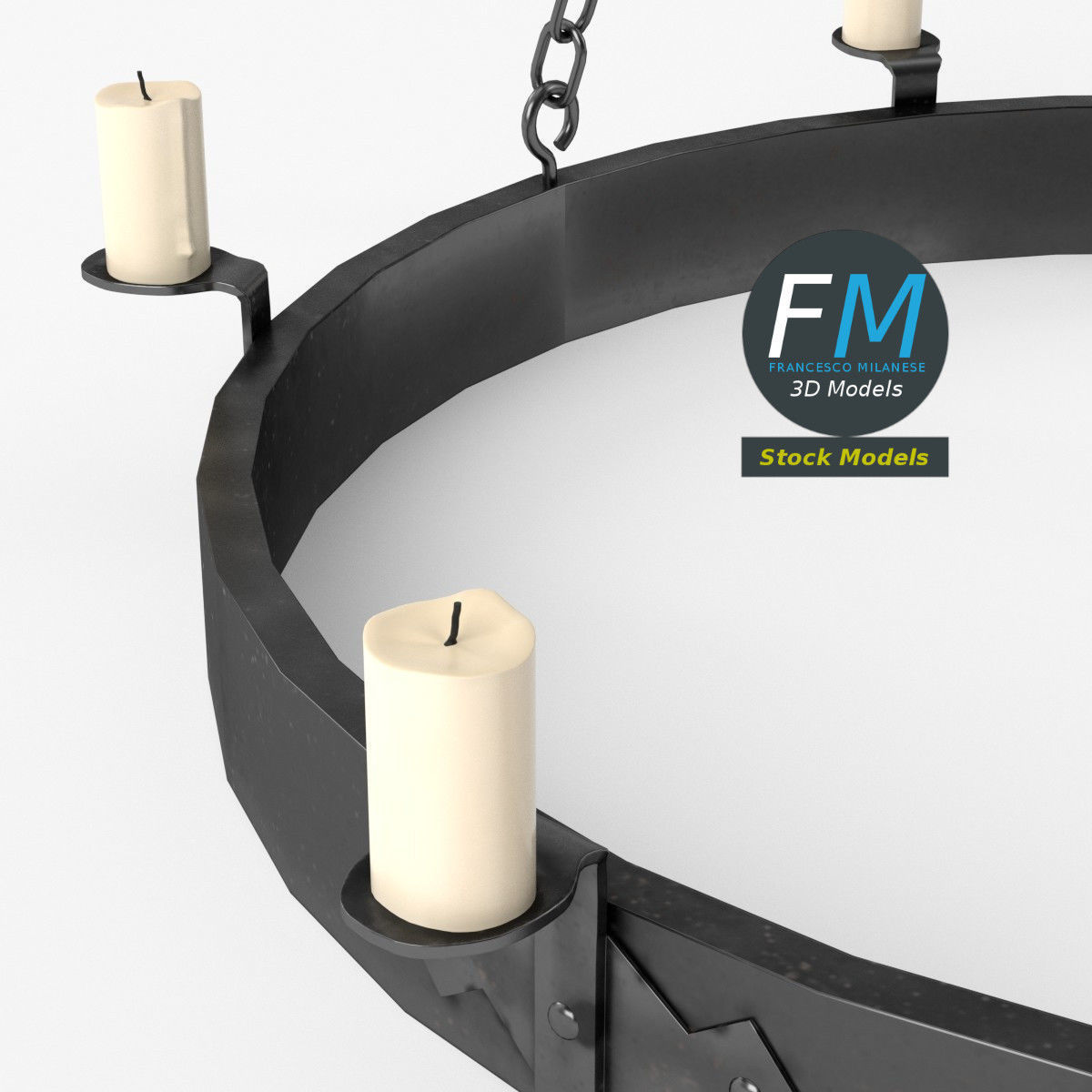 Medieval chandelier 1 3D model_5