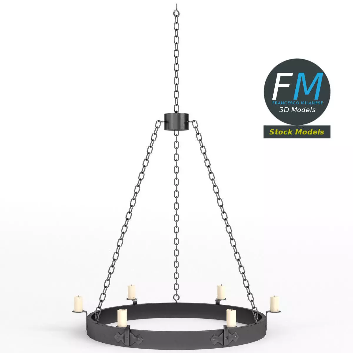 Medieval chandelier 1 3D model_0