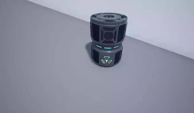 Low Poly Scifi Barrel Low-poly 3D model