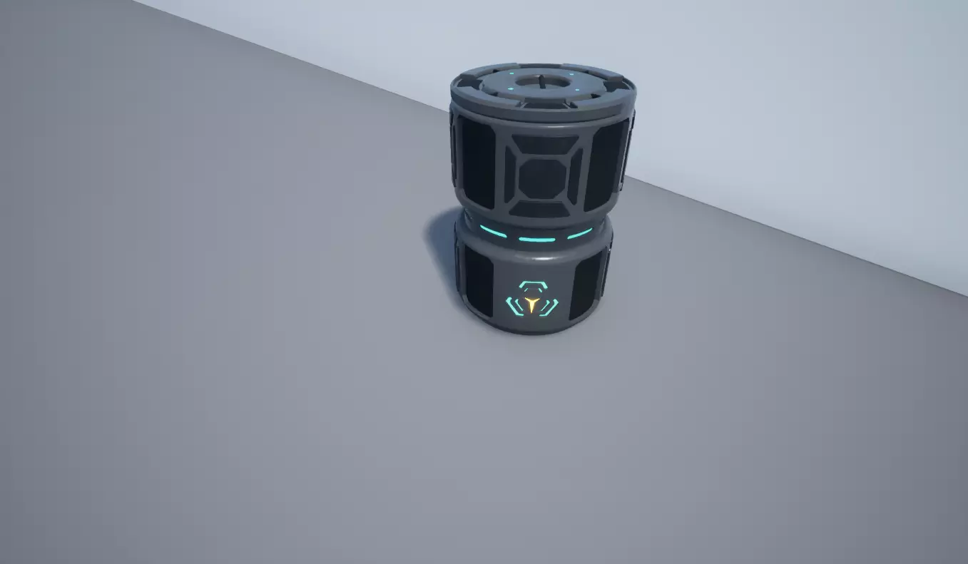 Low Poly Scifi Barrel Low-poly 3D model