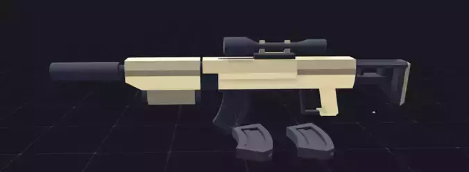 SKS in the style of lowpoly 