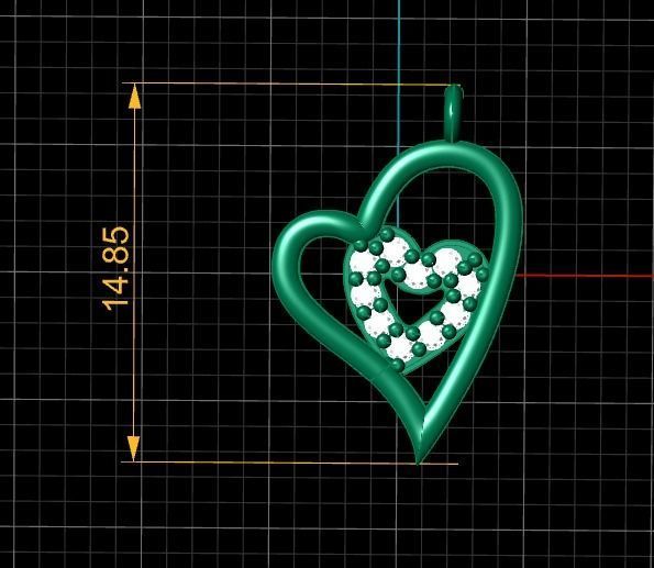  Heart Stone Pendant 3D print model_3