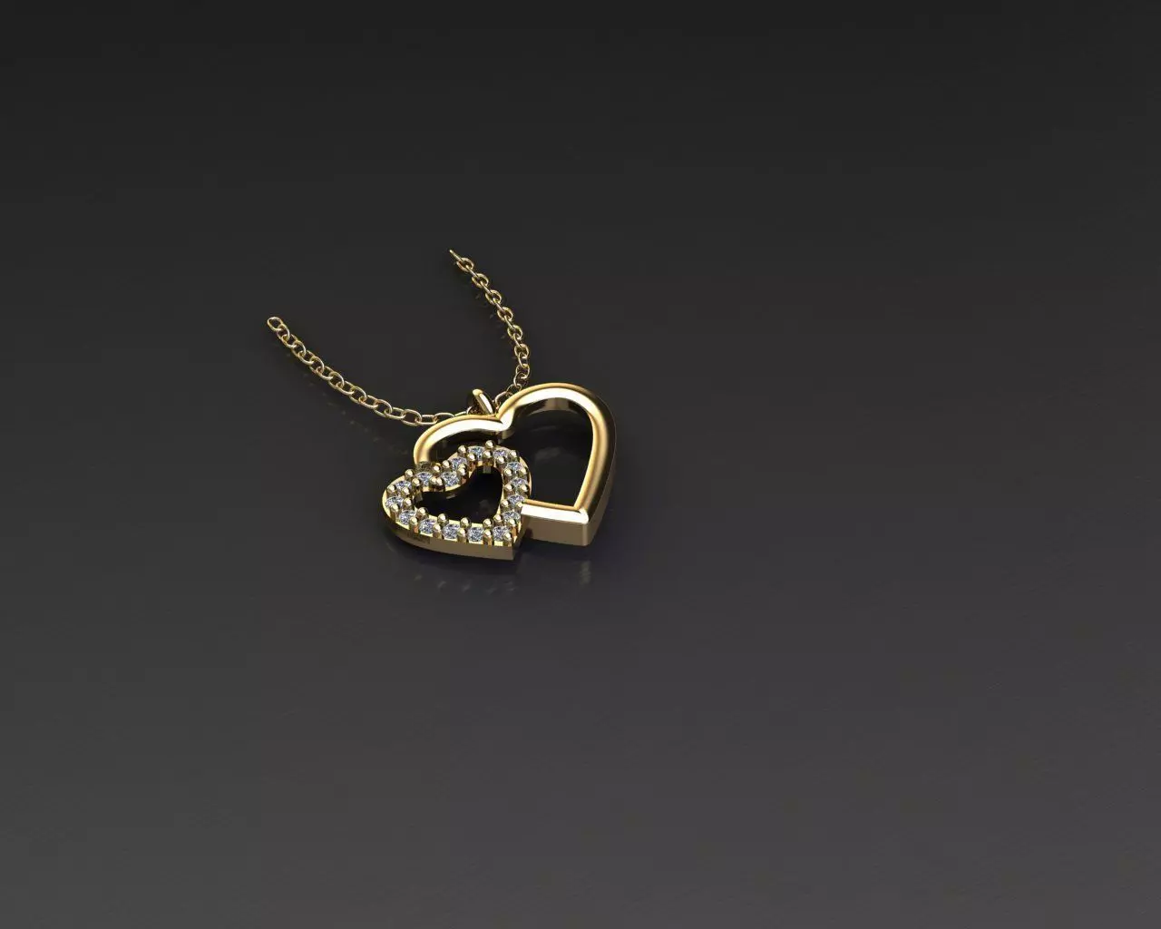 Loving Heart Pendant 3D print model_0