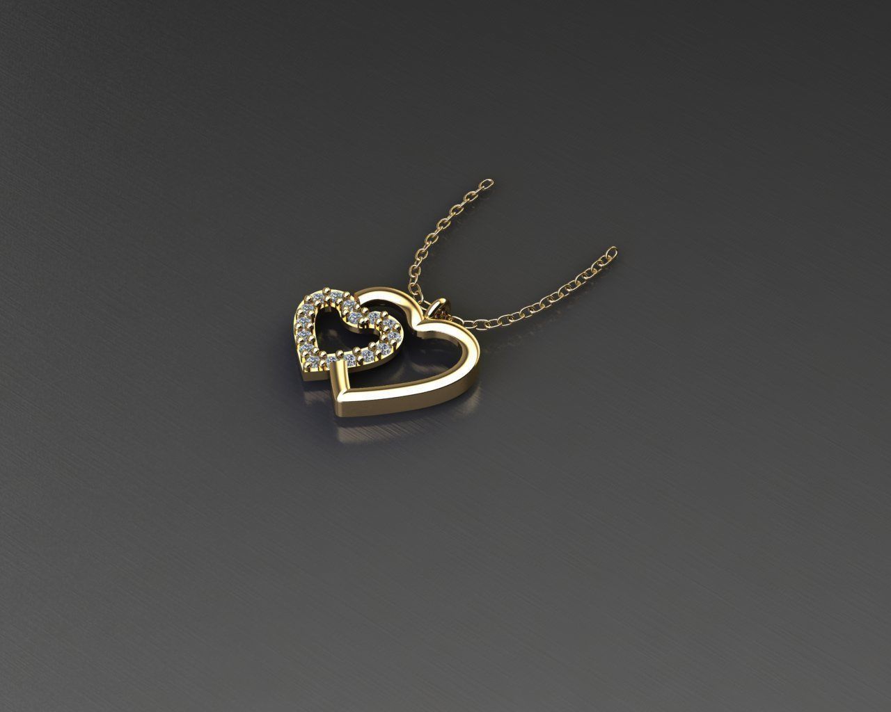 Loving Heart Pendant 3D print model_1
