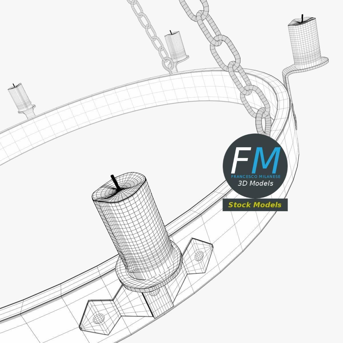 Medieval chandelier 2 3D model_8