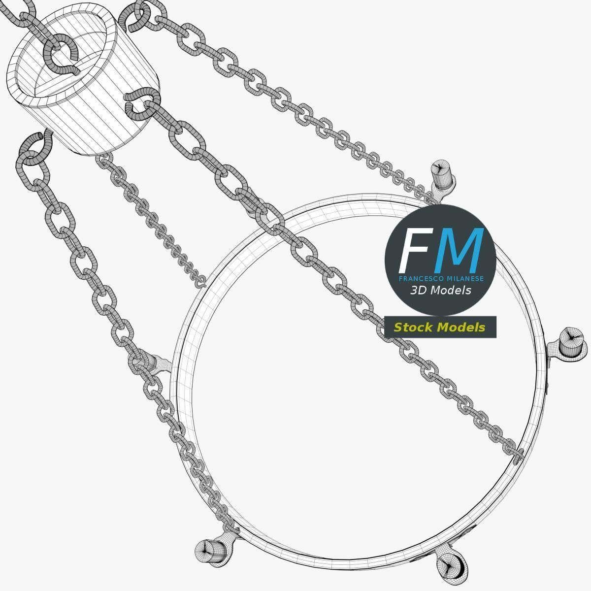 Medieval chandelier 2 3D model_7