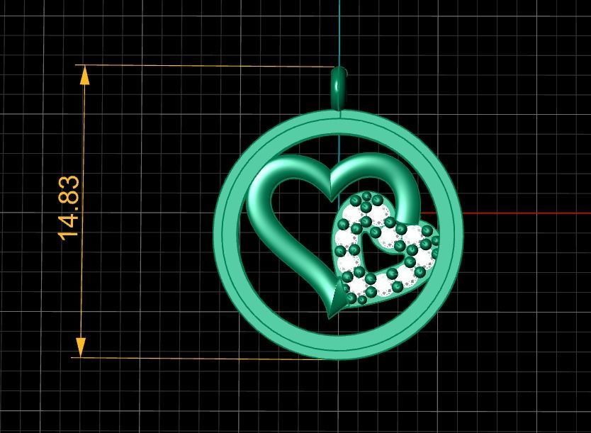 Collection Heart 4 Pendant 3D print model_3
