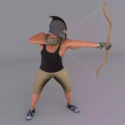 archer man with bow and arrow