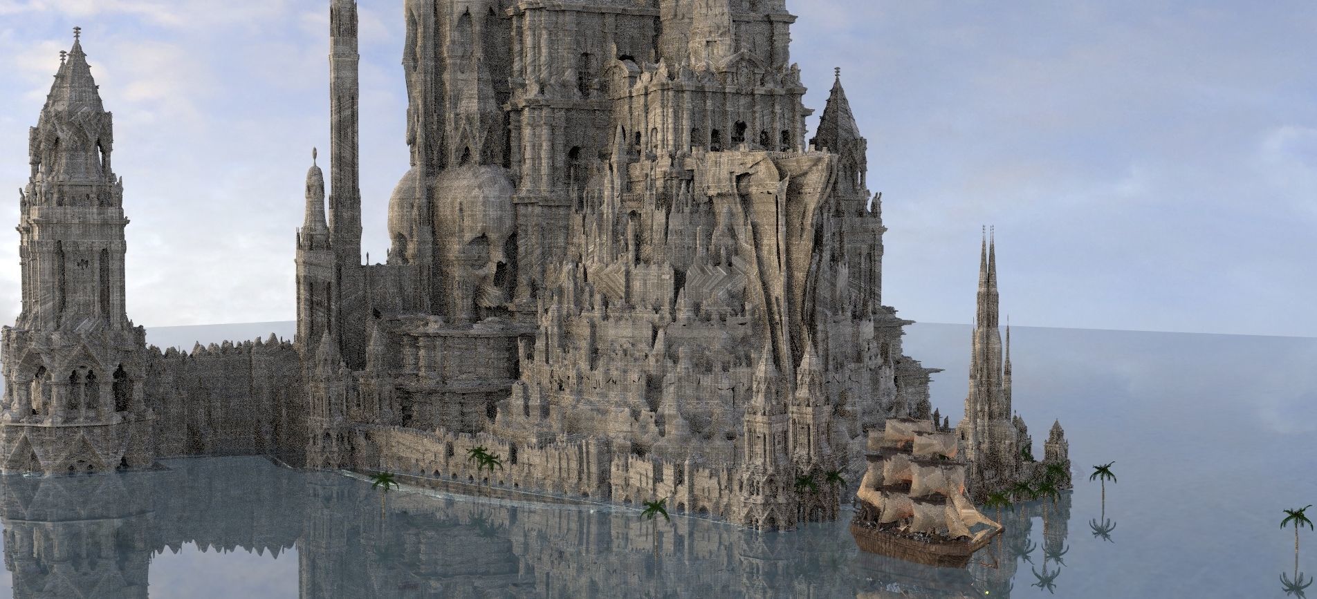 Ancient pirate Port Tortuga Kit bash  3D model_9