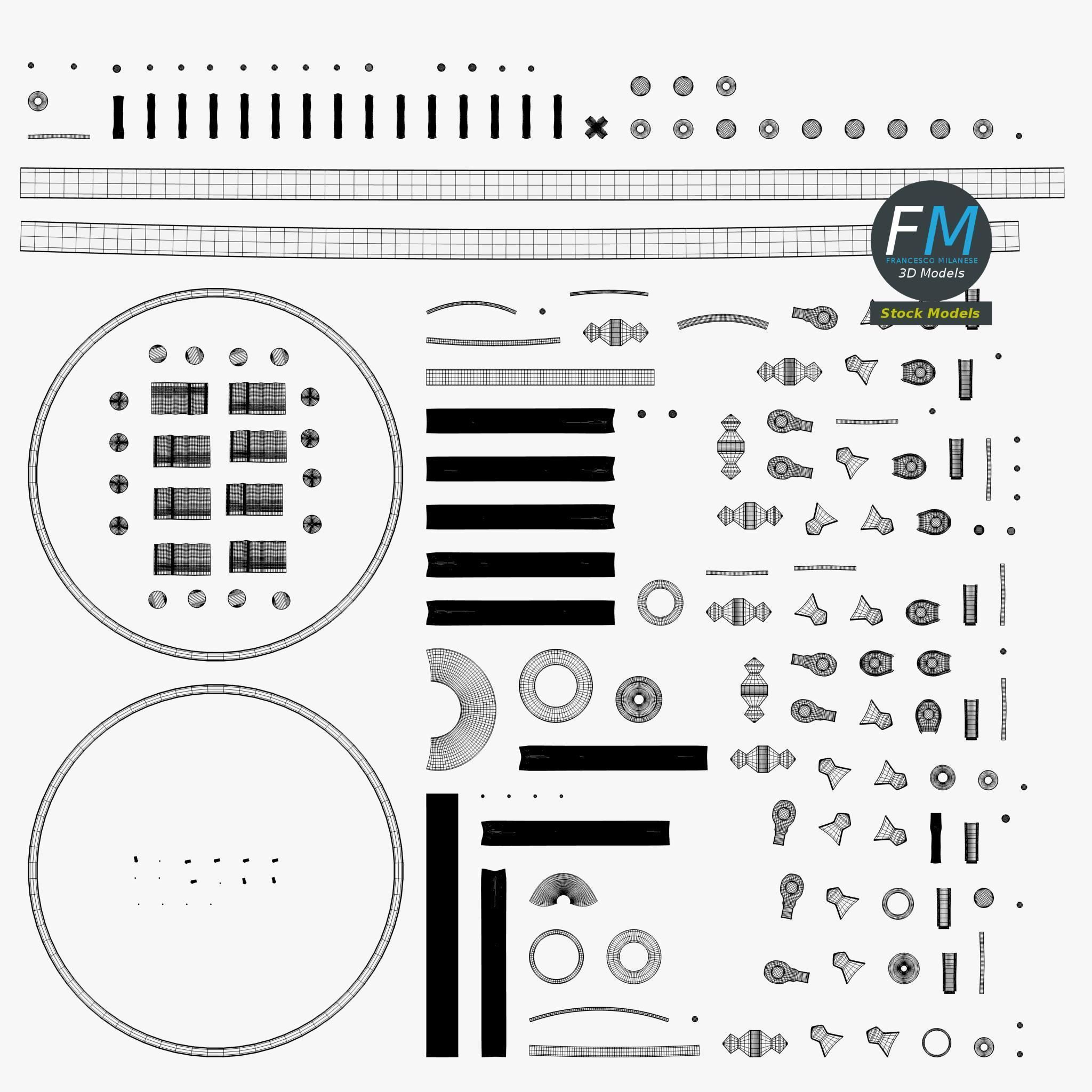 Medieval chandelier 3 3D model_11