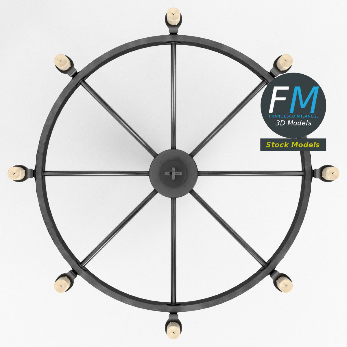 Medieval chandelier 3 3D model_6
