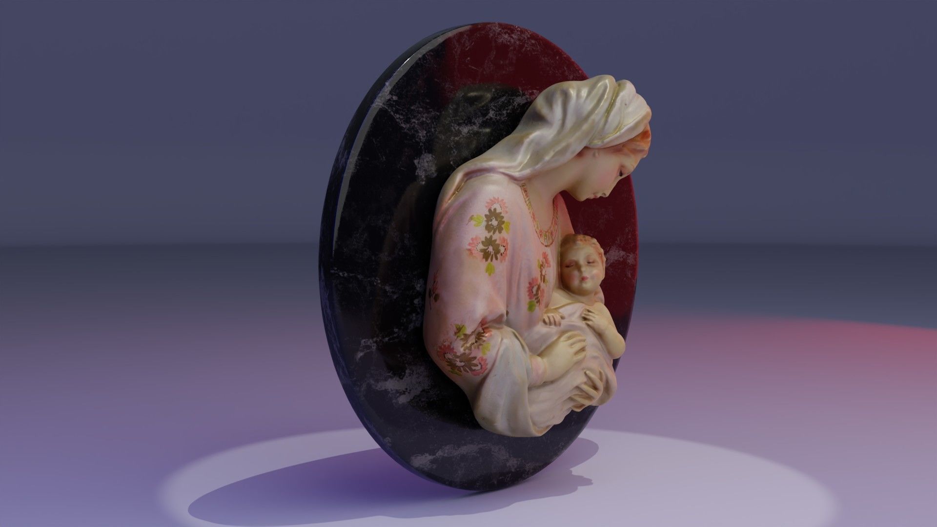 Mary with baby Jesus high-poly 3D model_3