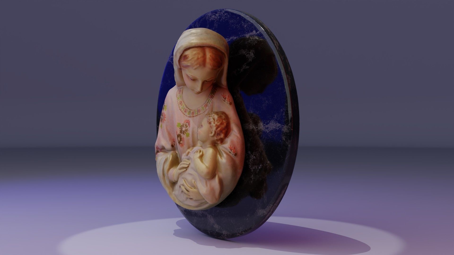 Mary with baby Jesus high-poly 3D model_7