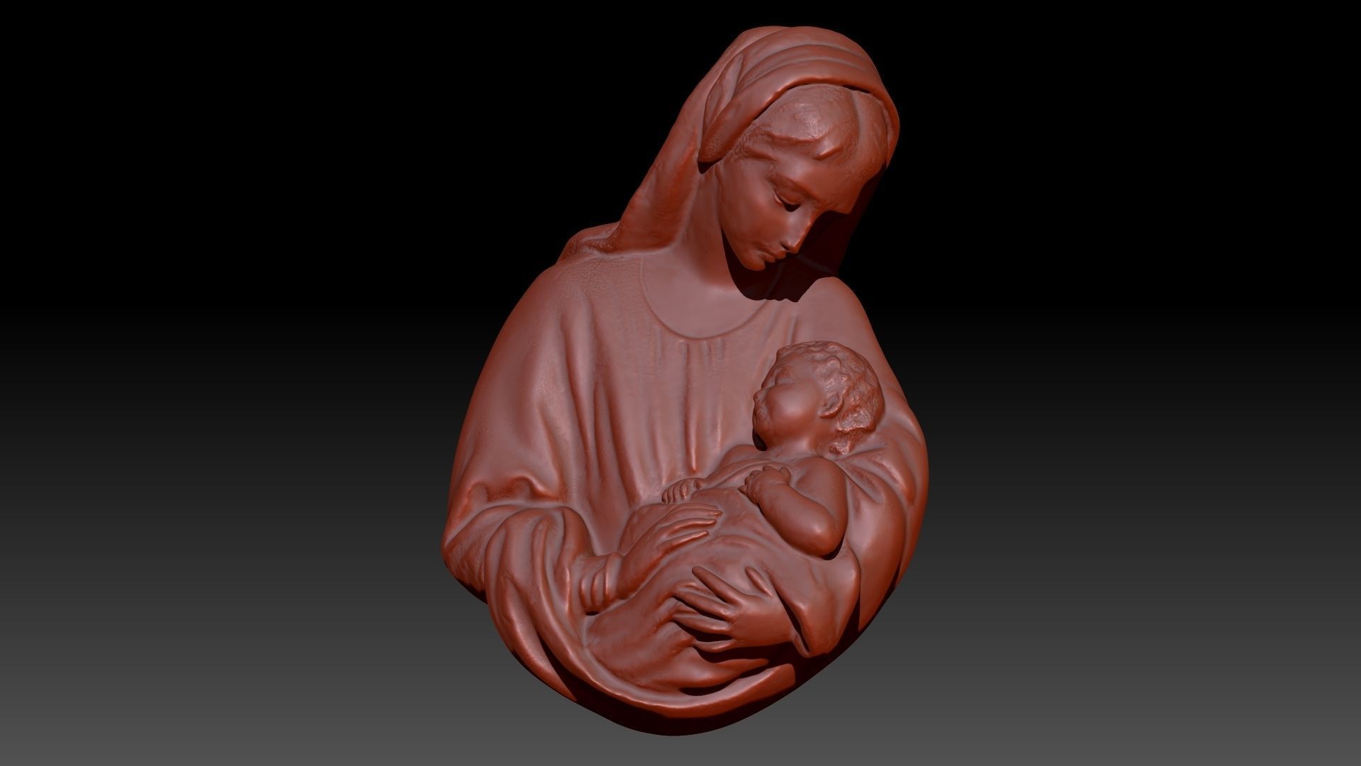 Mary with baby Jesus high-poly 3D model_17