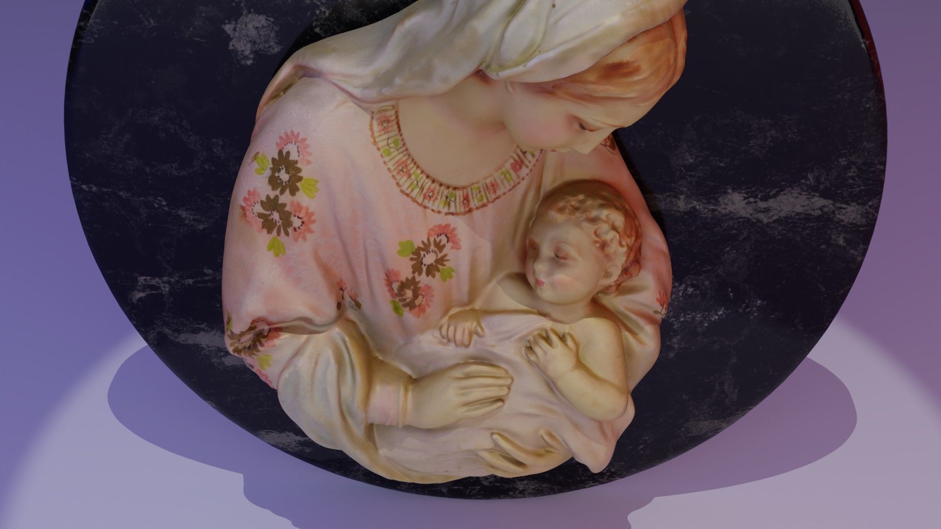 Mary with baby Jesus high-poly 3D model_5