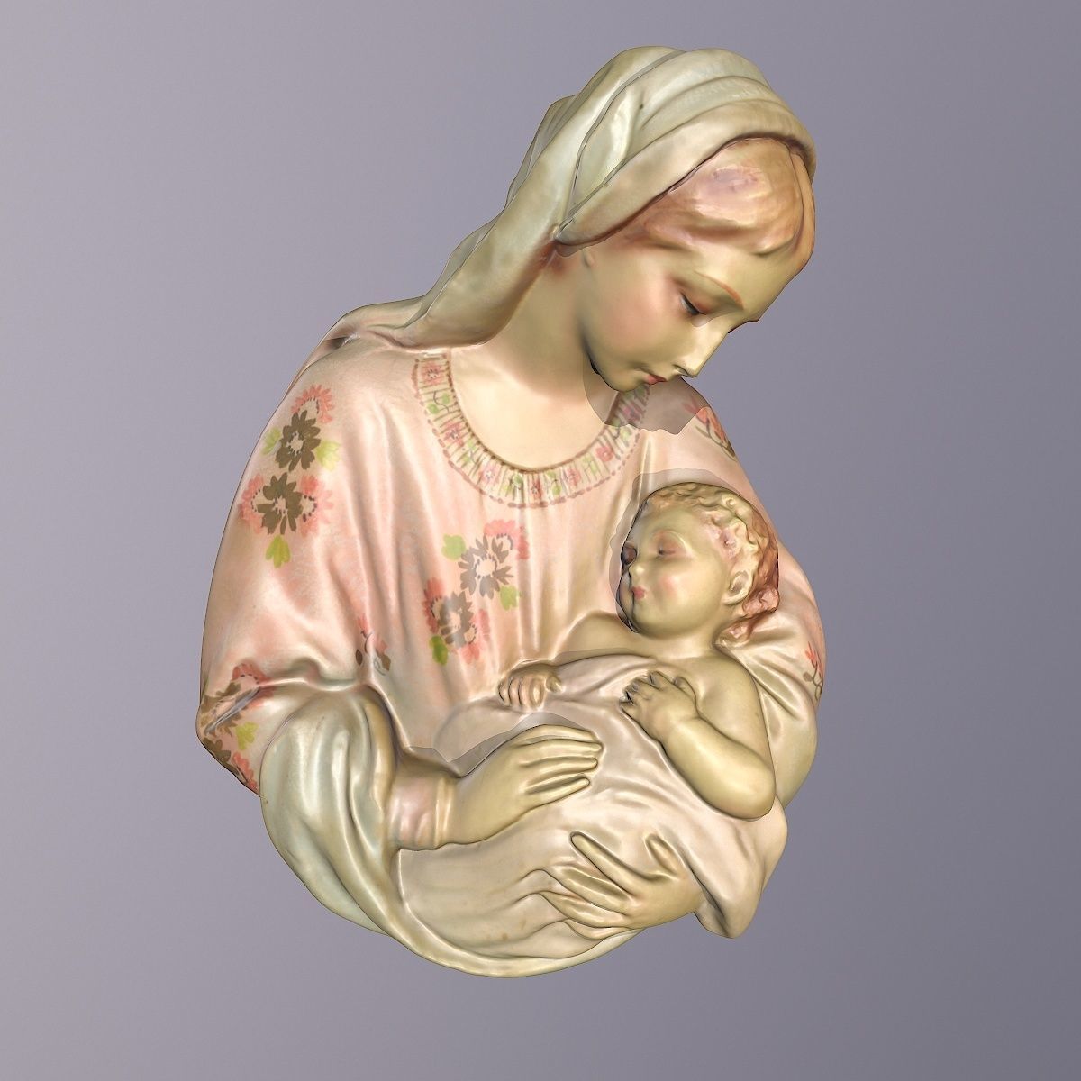 Mary with baby Jesus high-poly 3D model_11