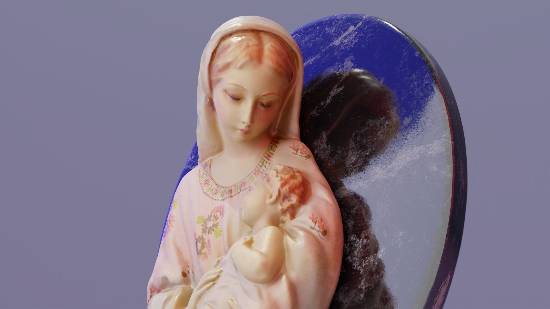 Mary with baby Jesus high-poly 3D model_9