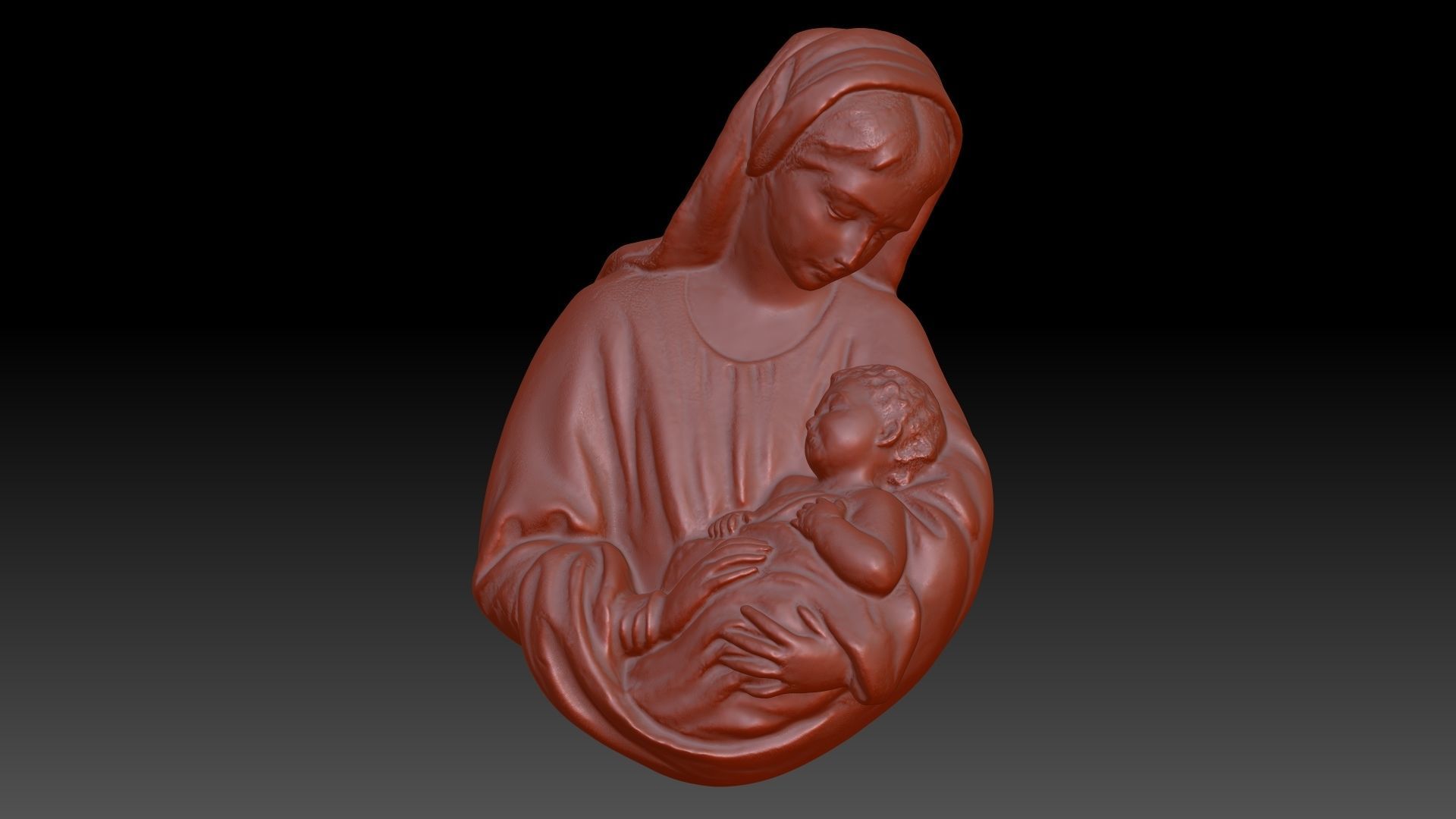 Mary with baby Jesus high-poly 3D model_18