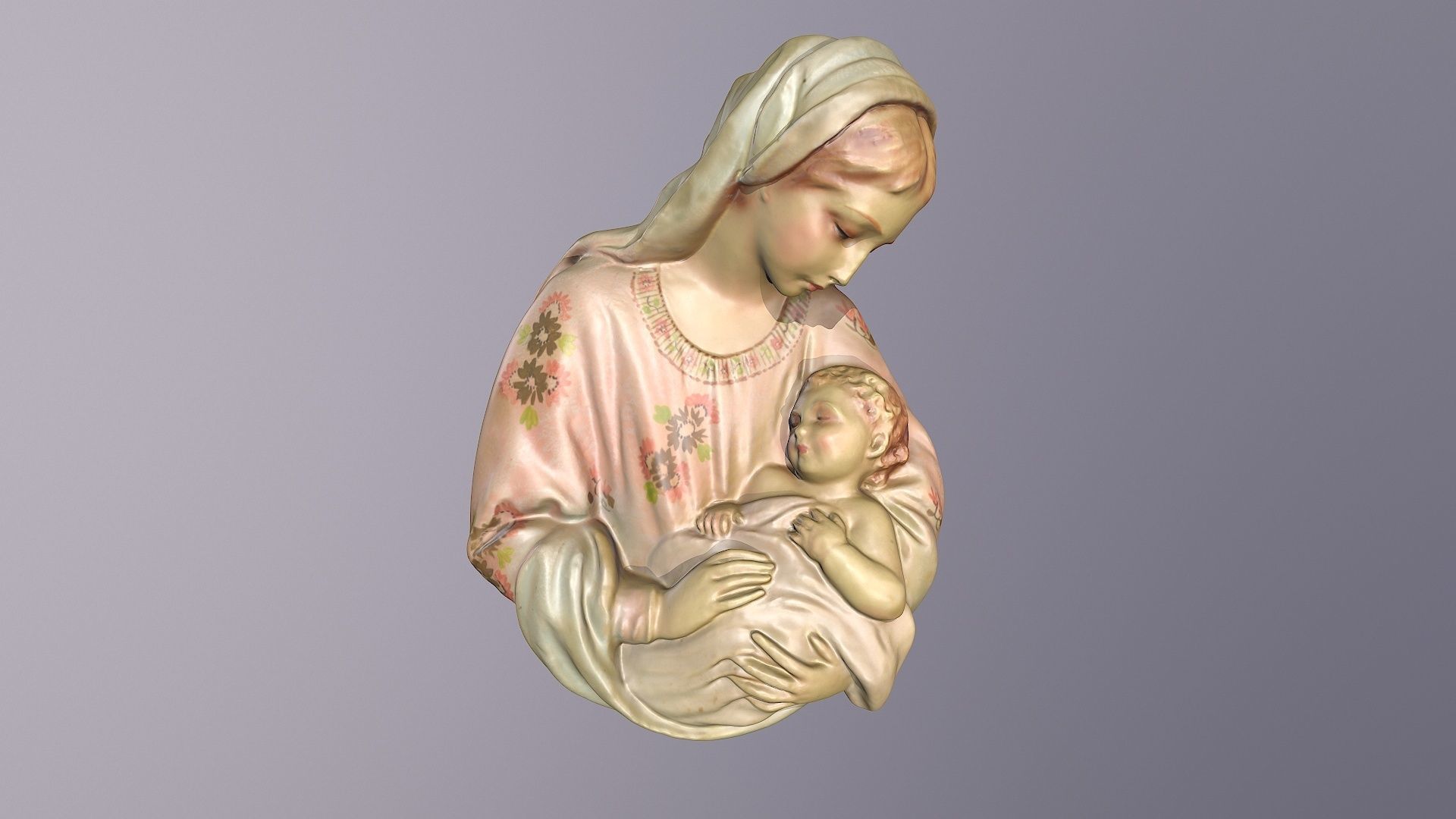 Mary with baby Jesus high-poly 3D model_13