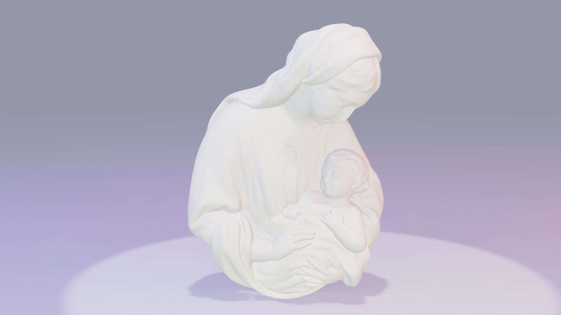 Mary with baby Jesus high-poly 3D model_8